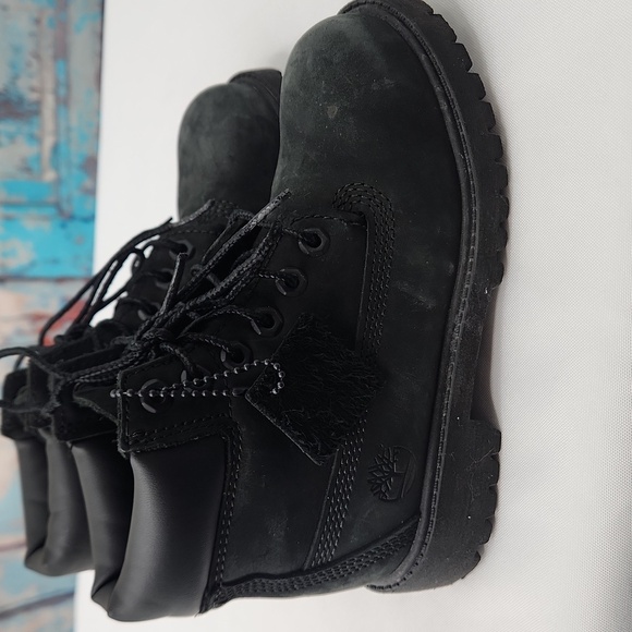 Timberland unisex-child 6" Premium Waterproof Boot in Black Nubuck - Picture 3 of 7